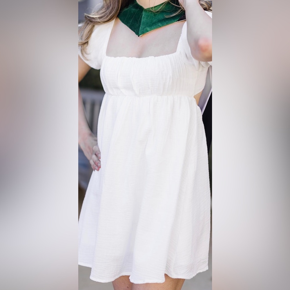 Princess Polly White Babydoll Dress | Graduation Dress - Picture 3 of 3